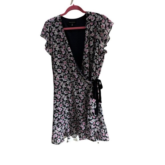 Banana Republic Floral Wrap Dress - Navy and Pink petite 14 - Picture 7 of 9